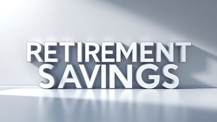 Bold letters convey retirement savings focus, emphasizing the importance of financial planning