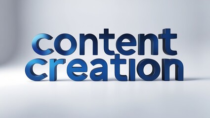 Fototapeta premium Bold lettering of the phrase content creation displayed in a three-dimensional style