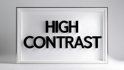 High contrast sign with bold lettering displayed on a plain surface