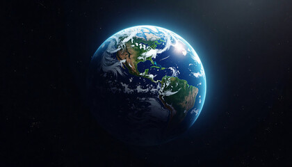 Obraz premium Earth Illuminated in Darkness for Environmental and Astronomy Themes