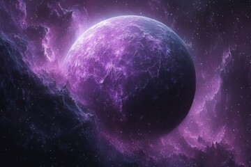 Cosmic beauty planet and celestial bodies float above clouds under a colorful galaxy-scape showing the wonders of outer space and the mysteries of the universe