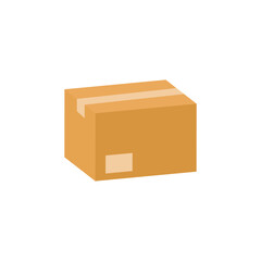 Simple box icon. Cardbox delivery parcel icon. Shipping brown cardboard template vector package. Delivery icon.