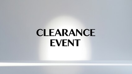 Obraz premium Clearance event announcement with spotlight and minimal background
