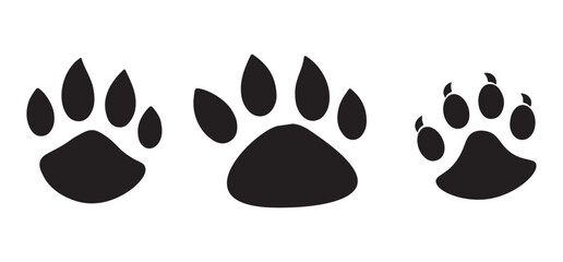 Bear Paw Prints Silhouette Vector Image for Nature and Animal Theme Designs