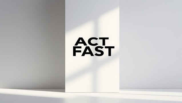 Clear message urging quick decision-making in a minimalistic setting