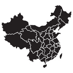 Obraz premium Silhouette map of china illustration political geography design