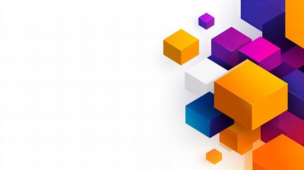 Obraz premium Vibrant 3D Cubes Abstract Background. A colorful, modern design.
