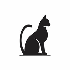 Minimalist Cat Silhouette Logo with Smooth Vector Design.