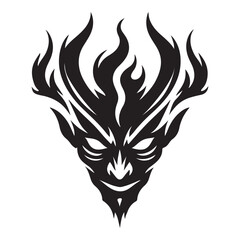 Devil Silhouette Vector Illustration for Dark Fantasy and Horror designs