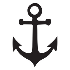 Silhouette of Marine Anchor Vector Graphic and Nautical Designs