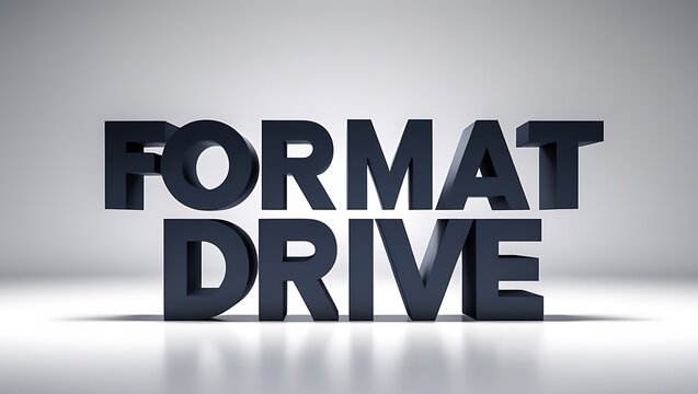 Format drive message on sleek background, important tech reminder for users