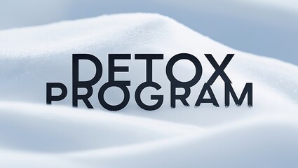 Detox program text against a soft, snowy background indicating health and renewal