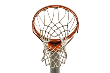 Basketball hoop ready for game in open area