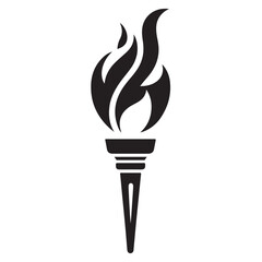 Olympic Flame Silhouette Vector Illustration Symbol of Hope and Inspiration