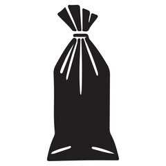 Long Trash Bag Silhouette Illustration for Recycling Vector Projects