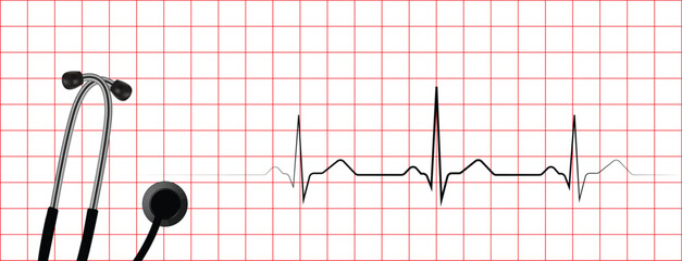 Medical banner, Realistic medical stethoscope vector illustration. health care web banner vector.