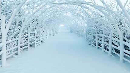 Exploring the Tranquil Beauty of a Snowy Forest Pathway