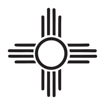 Zia Symbol Silhouette Vector Graphic New Mexico Heritage Icon