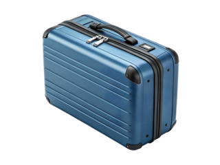 Blue suitcase ready for travel and adventure