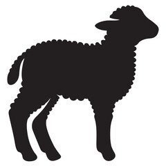 Silhouette of cute lamb illustration livestock farm animal design