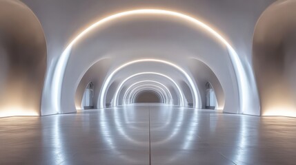 Obraz premium A large, empty room with a white ceiling and white walls