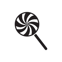 Lollipop icon with round candy and stick for sweet treat representation