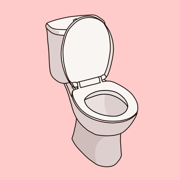 Minimalist White Toilet on a Pink Background