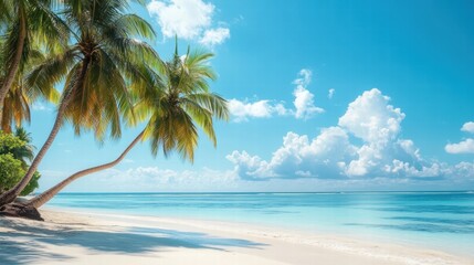 Tropical Beach Paradise: White Sand, Palm Trees