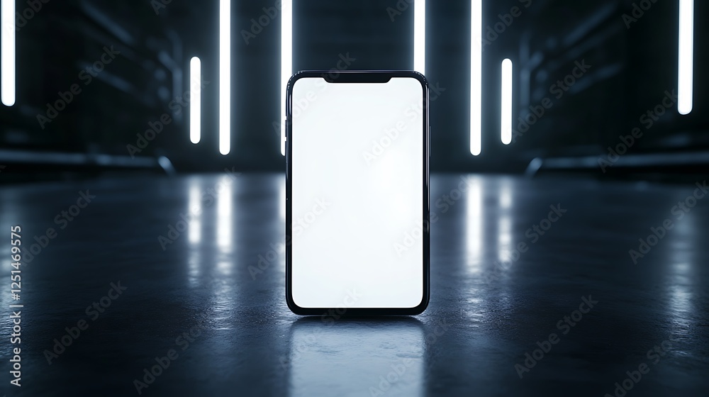 Poster smartphone mockup featuring a white screen, ideal for showcasing digital design or app presentations
