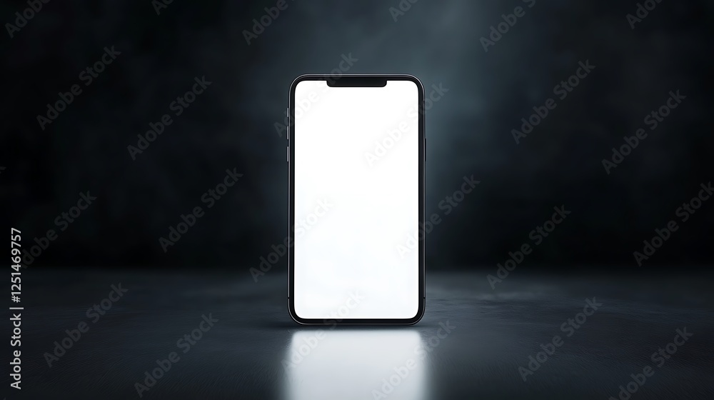 Poster a smartphone mockup featuring a white screen for display purposes.