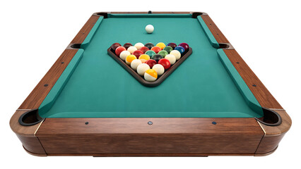 Billiard table set for a game