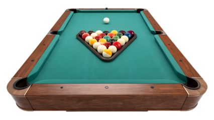 Billiard table set for a game