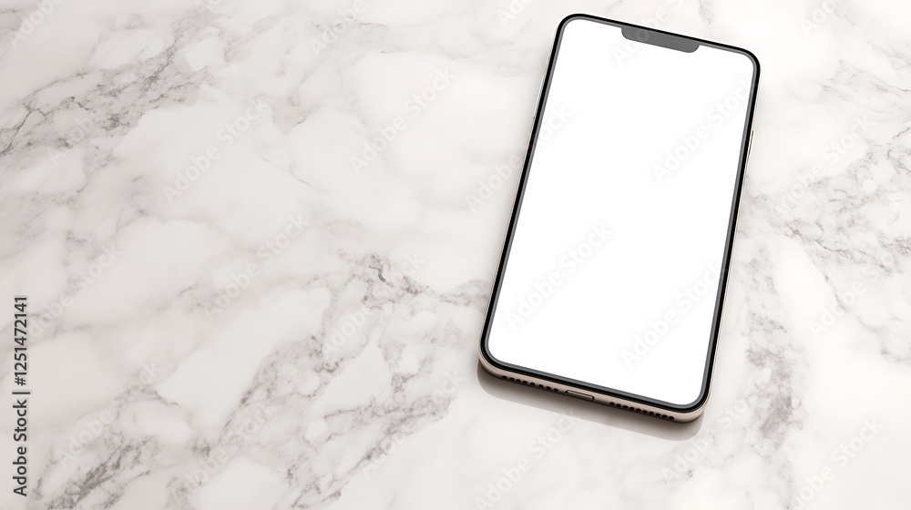 Poster a smartphone mockup featuring a white screen, presented in a flat position for design purposes.