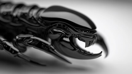Cybernetic Scorpion: A Close-Up of a Sleek, Black, Mechanical Creature