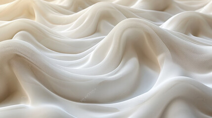 Fototapeta premium Soft, flowing white fabric with gentle waves and texture creates elegant look