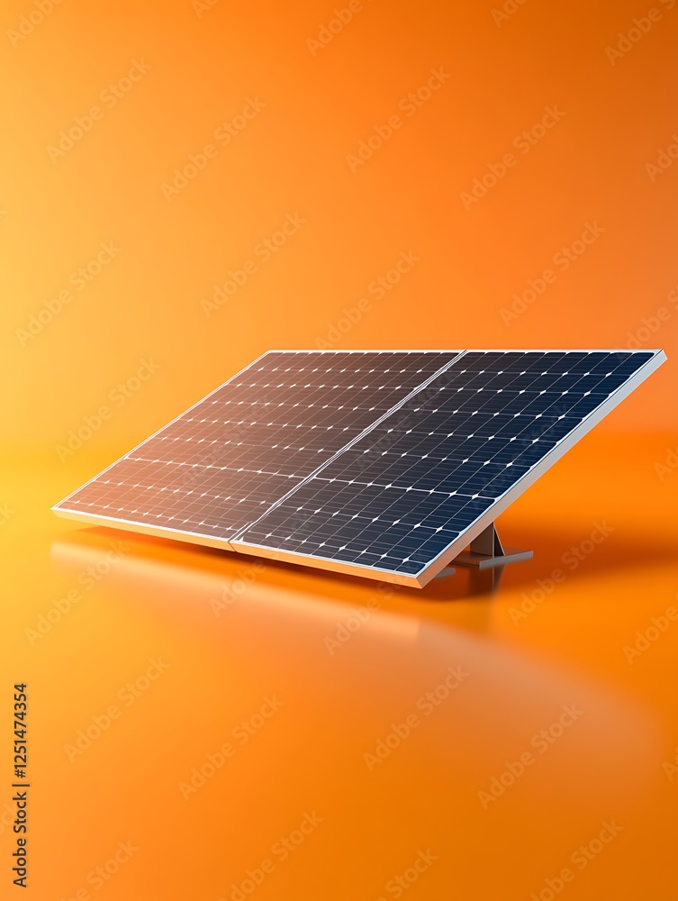 Aufkleber a solar panel installed on a reflective surface in a futuristic setting.