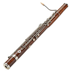  music bassoon    illustration isolated on white background.. Metallic musical instruments on white .