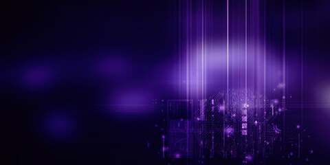 2d illustration Abstract futuristic electronic circuit technology background
