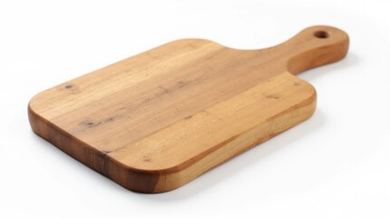 Rustic Wooden Cheese Board Isolated on White Background