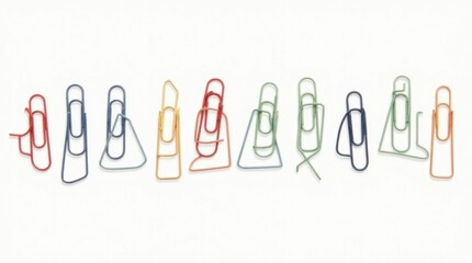 Obraz premium Colorful Paperclips Isolated on White Background