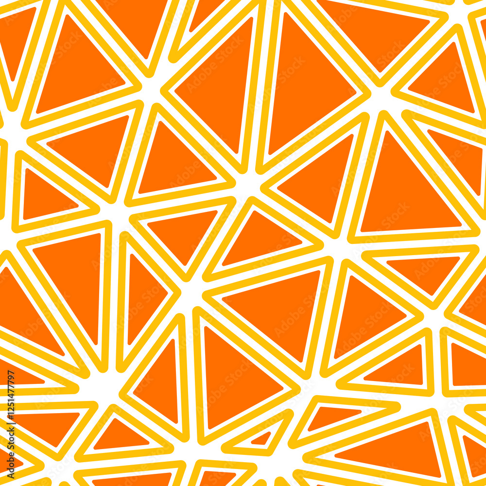 Poster abstract pattern of triangles. rounded solid shapes in frames. big triangles size. single color tone