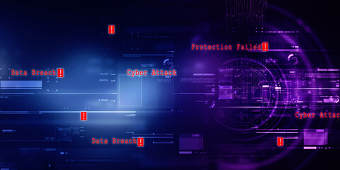 2d illustration Abstract futuristic electronic circuit technology background
