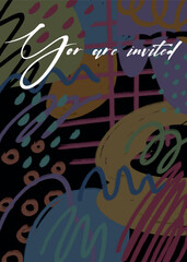 Modern abstract art design. you are invited template, banner, poster, invitation. greeting card