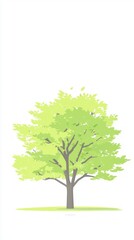Obraz premium Isolated green tree illustration, nature graphic element, suitable for environmental themes