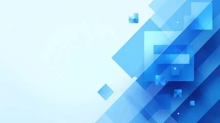 Fototapeta premium Abstract blue rectangular shapes forming diagonal patterns.