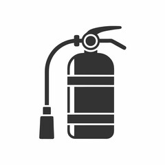 Minimalist Fire Extinguisher Icon with Smooth Vector silhouette Design.
