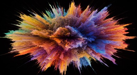 Abstract Color Burst: A mesmerizing explosion of vibrant color paints a captivating abstract art, showcasing the power and beauty of unbridled energy and creativity.  