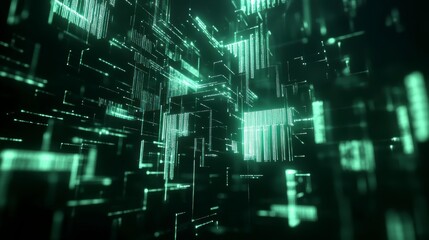 Naklejka premium Futuristic digital binary code background with a technology and data theme