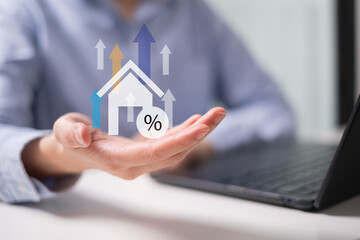 House investment loan debt interest rate increase property real estate home concept