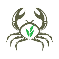 a crab with claws shaped as leaves